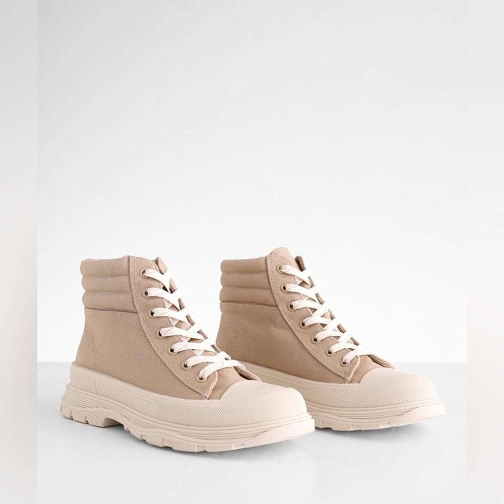 Buckle Miami Ace Canvas Shoe lace boots moto combat shoes neutral boho‎ new